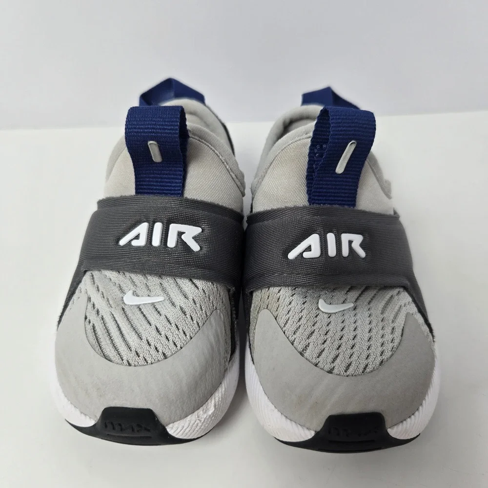 Nike Air Max 270 Extreme Kids 4C Grey Navy Blue Slip On Sneakers CI1109-013